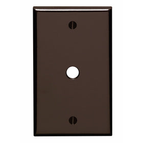 Leviton 85013 1-Gang .406 Inch Hole Device Telephone/Cable Wallplate, Standard Size, Thermoset, Box Mount, Brown