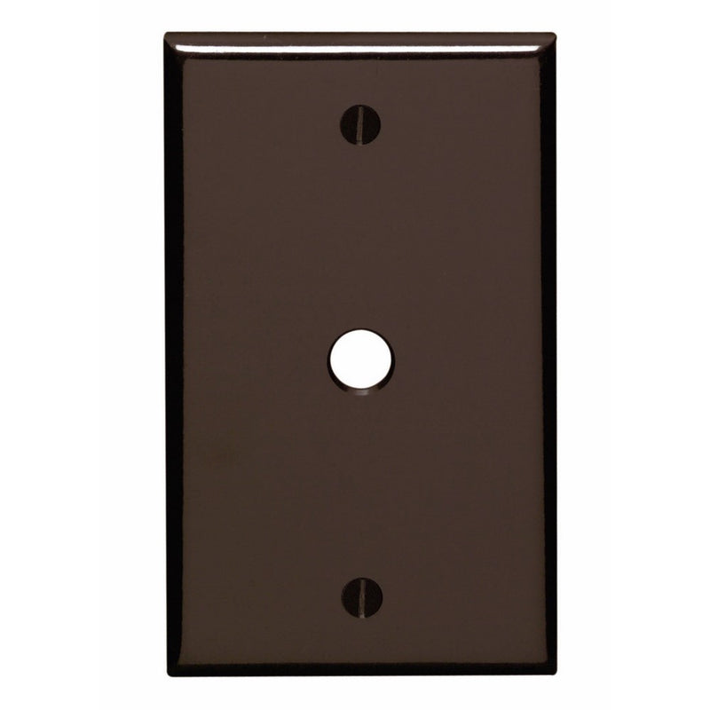 Leviton 85013 1-Gang .406 Inch Hole Device Telephone/Cable Wallplate, Standard Size, Thermoset, Box Mount, Brown