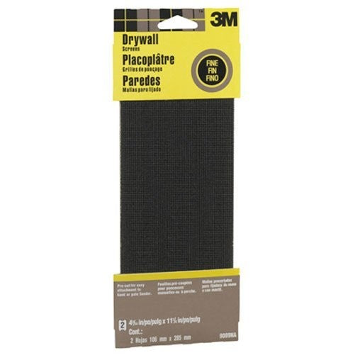 3M 9089NA Drywall Sanding Screen, 4 3/16in x 11 1/4 in, 2-Sheet Fine-Grit