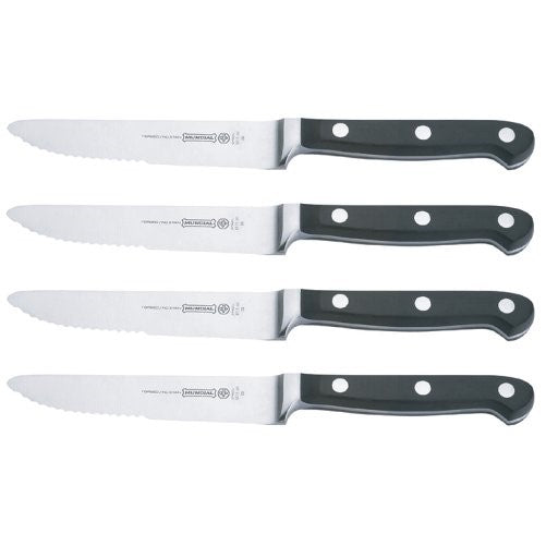 Mundial 5100 Series 4-Piece 5" Serrated-Edge Steak Knife Set, Black