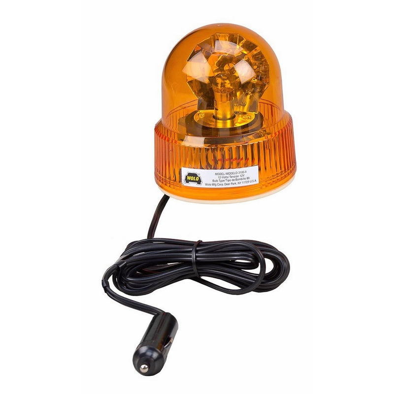 Wolo 3100-A Beacon Light Rotating Emergency Warning Light - 12 Volt, Amber Lens