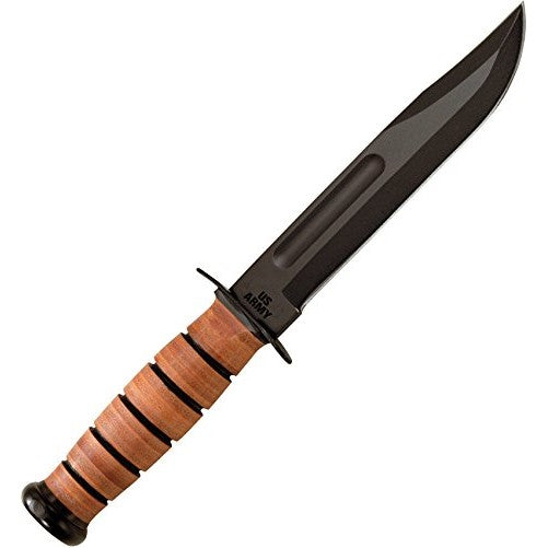 Ka-Bar 1220 US Army Straight Edge Fighting/Utility Knife with Leather Sheath
