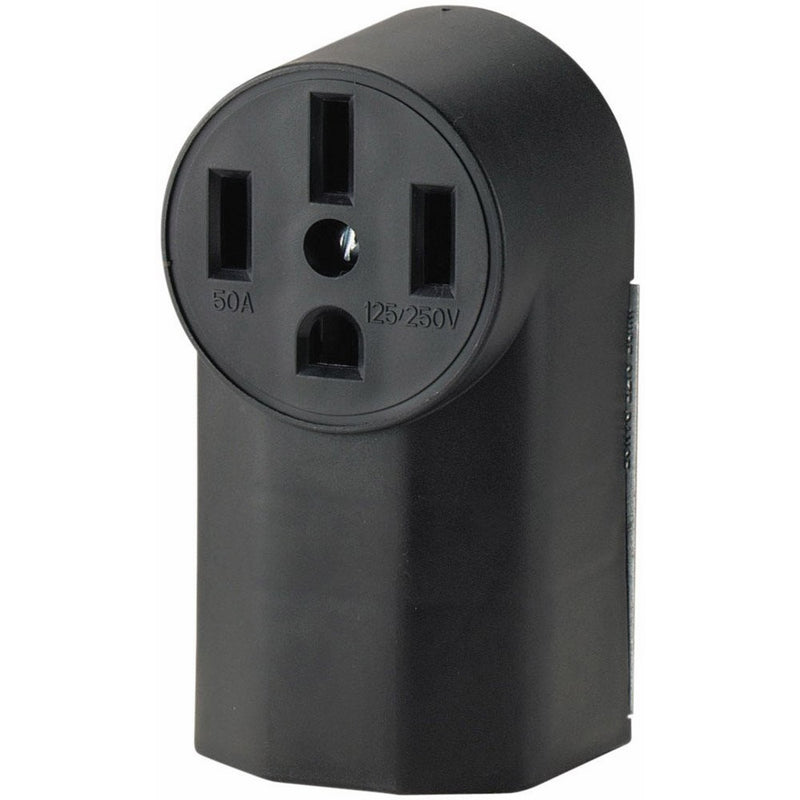 Eaton WD1212 50-Amp 3-Pole 4-Wire 125-Volt Surface Mount Range Power Receptacle, Black