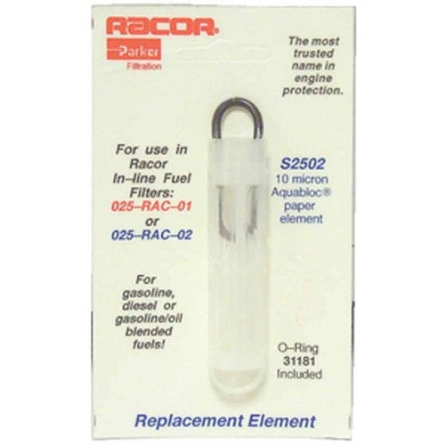 10 Micron Gasoline In-Line Fuel Filter Element - Racor