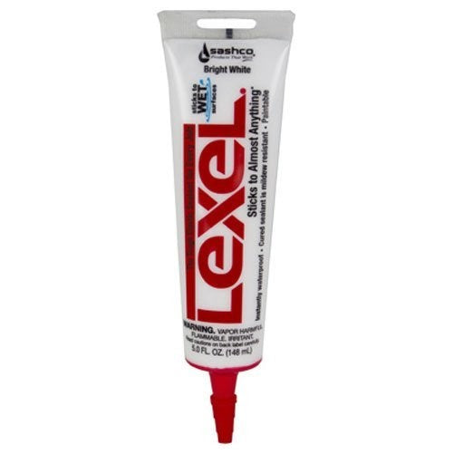 Sashco 13033 5oz Sashco Sealants White Lexel Adhesive Caulk, 5-Ounce