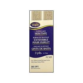 Wrights 117-305-091 Flexi Lace Hem Tape, Beige, 3-Yard