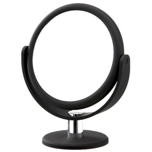 Danielle Creations Soft Touch Midnight Matte Round Vanity Mirror, 12X Magnification