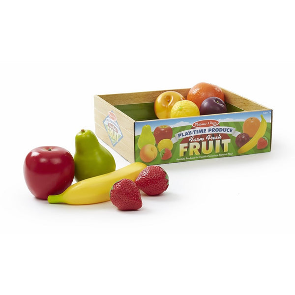 Melissa & Doug Playtime Produce Fruits Play Food Set With Crate (9 pcs)