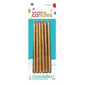 Gold Mini Taper Candles 12ct