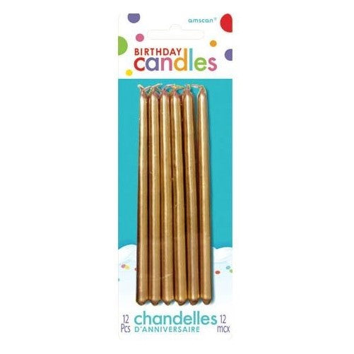 Gold Mini Taper Candles 12ct