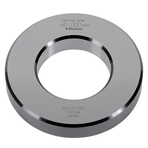 Mitutoyo 177-292 Setting Ring, 60mm Size, 20mm Width, 112mm Outside Diameter, /-1.5Micrometer Accuracy