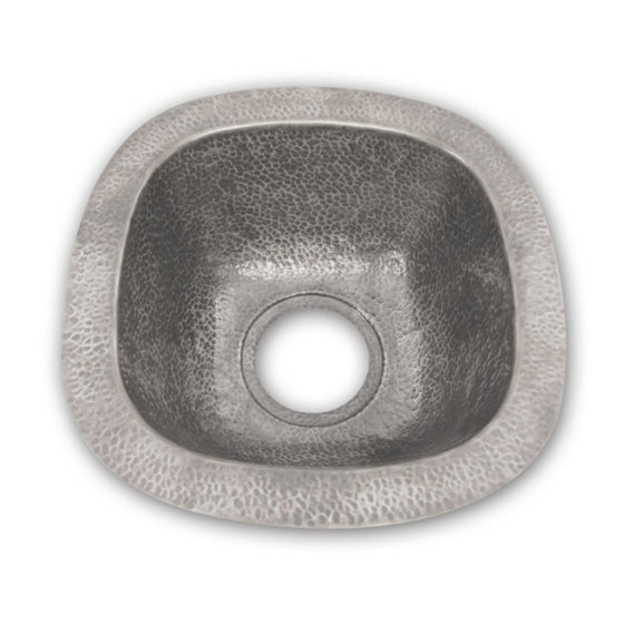 Houzer HW-SCH2BF Hammerwerks Series Undermount Copper Single Bowl Bar/Prep Sink, Pewter