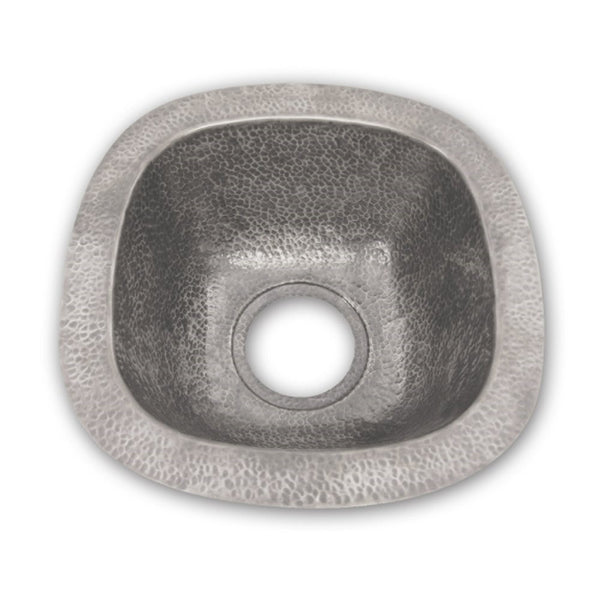 Houzer HW-SCH2BF Hammerwerks Series Undermount Copper Single Bowl Bar/Prep Sink, Pewter