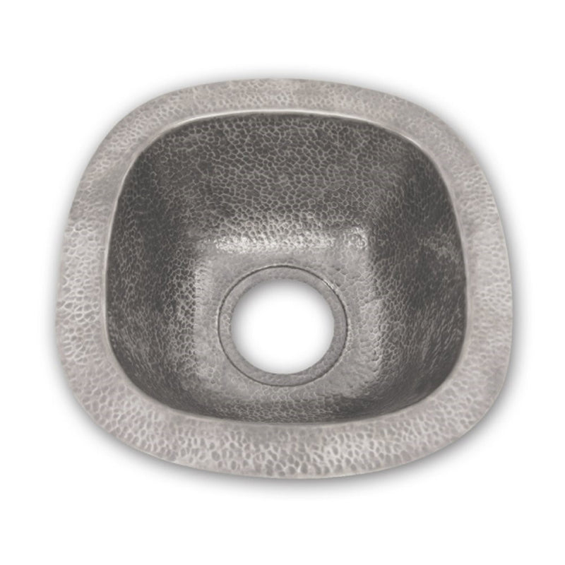 Houzer HW-SCH2BF Hammerwerks Series Undermount Copper Single Bowl Bar/Prep Sink, Pewter
