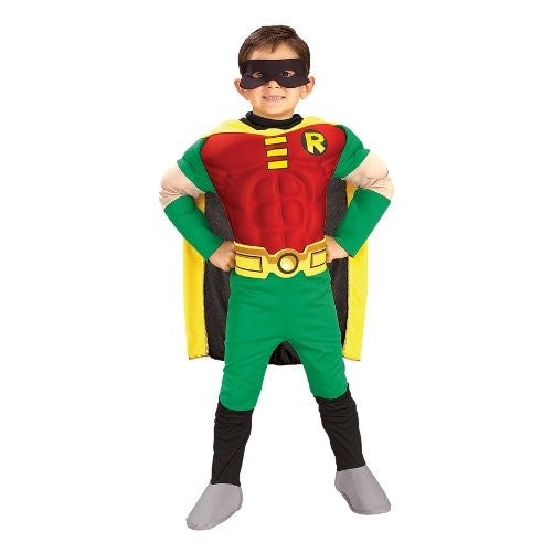 Rubies DC Comics Teen Titans Deluxe Muscle Chest Robin Costume, Toddler