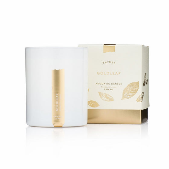 Thymes - Goldleaf Aromatic Scented Candle - Long Lasting Elegant Floral Scent with Gift Box - 9 oz