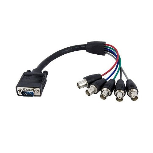 StarTech.com Coax HD15 VGA to 5 BNC RGBHV Monitor Cable M/F - 1 feet (VGABNCMF1)