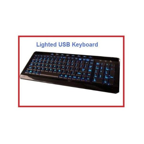 Lighted USB Keyboard - Gentle crisp clear BLUE LED light illuminates each key yet stress free to your eyes - Full size M