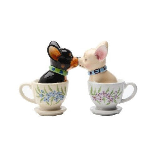 1 X Tea Cup Pups Magnetic Salt & Pepper Shaker Set S/P