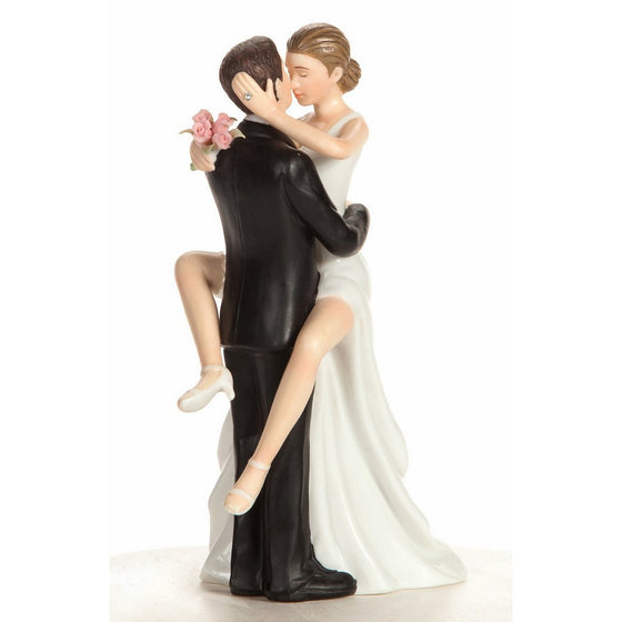 Wedding Collectibles Funny Sexy Wedding Cake Topper with Bride and Groom | Fun, Sexy, Humorous Figurine | Fine Porcelain | 5.5 Inches