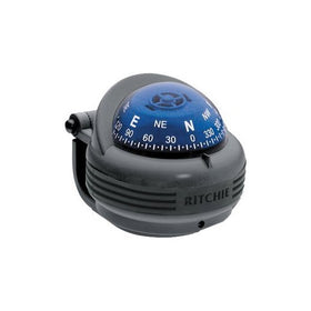 Ritchie Navigation TR-31G Trek Bracket-Mount Compass, Gray with Blue Dial