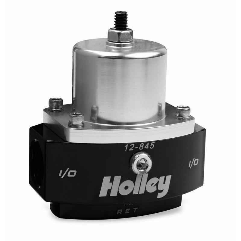 Holley 12-845 8AN Inlet / 2 x 6AN Outlet 4.5-9 PSI Adjustable Bypass Billet Fuel Pressure Regulator