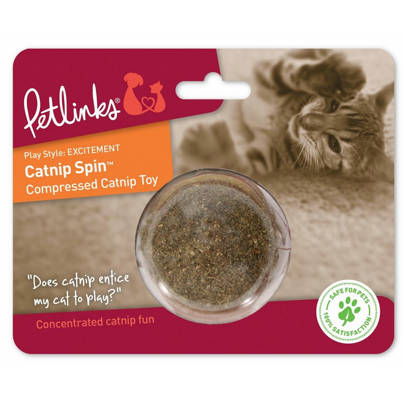 Petlinks Catnip Spin Cat Toy Compressed Catnip Ball
