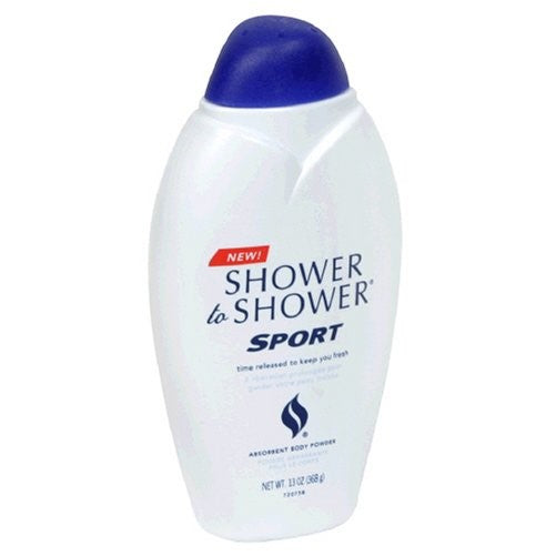 Shower to Shower Absorbent Body Powder, Sport, 13-Ounce Bottles (Pack of 2)