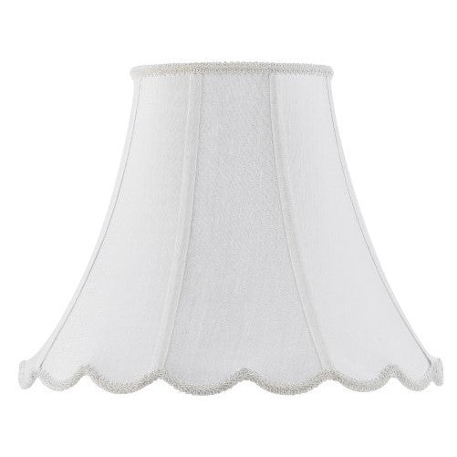 Cal Lighting SH-8105/12-WH Vertical Piped Scallop Bell Shade with 12-Inch Bottom, White