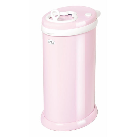 Ubbi Money Saving, No Special Bag Required, Steel Odor Locking Diaper Pail, Pink