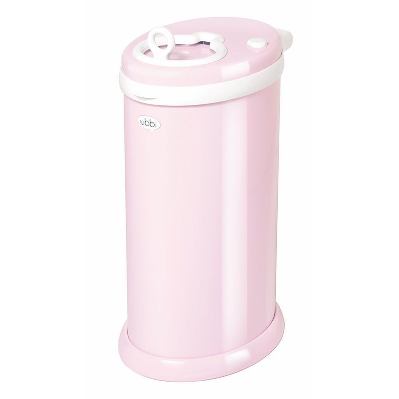 Ubbi Money Saving, No Special Bag Required, Steel Odor Locking Diaper Pail, Pink