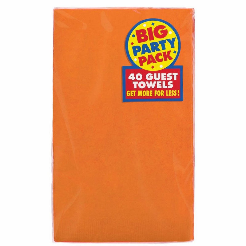 Amscan Big Party Pack Durable Guest Towels Tableware, 40 Pieces, Made from Paper, Orange Peel, by