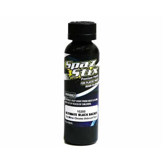 Spaz Stix Ultimate Backer for Mirror Chrome Airbrush Paint, Black, 2-Ounce