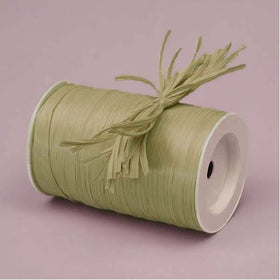 Sage Matte Raffia Ribbon, 1/4" X 100 Yards