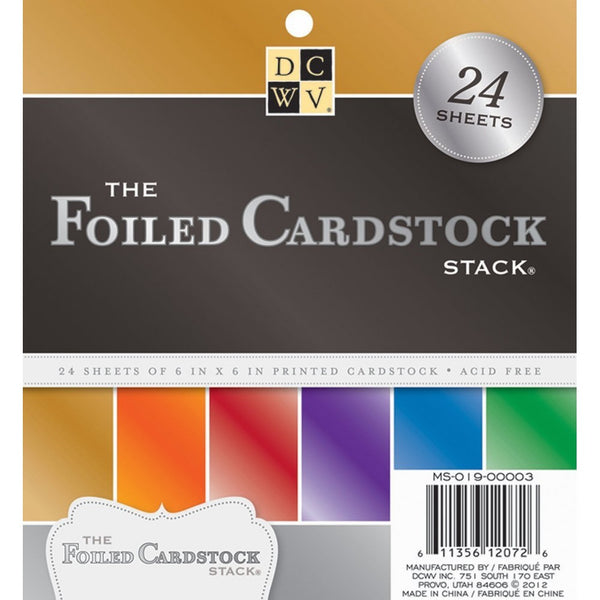 DCWV Printed Cardstock, Foiled, 24 Sheets, 6 x 6 inches