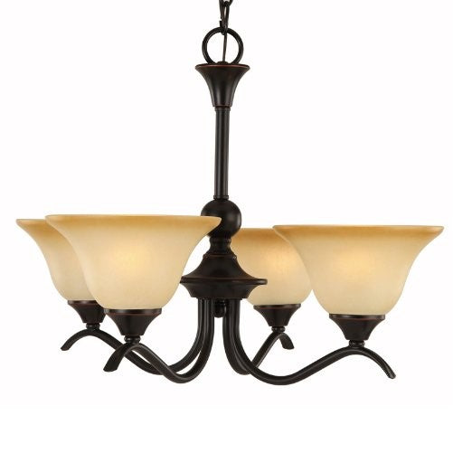 Hardware House Dover Series 4 Light Oil Rubbed Bronze 22 Inch by 16-3/4 Inch Chandelier Ceiling Lighting Fixture : 16-7710