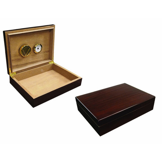 Prestige Import Group - The Bellevue High Gloss Authentic Wood Finish Cigar Humidor - Color: Mahogany