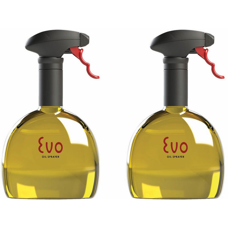 Evo Oil Sprayer Bottle, Non-Aerosol for Olive Oil and Cooking Oils, 18-ounce Capacity, Set of 2