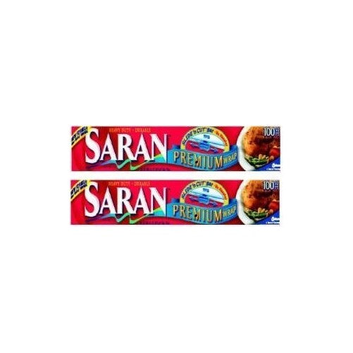 Saran Premium Plastic Wrap, 100 Sq Ft 2 Pack