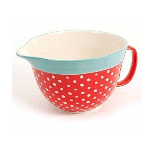 The Pioneer Woman Flea Market 2.83-Quart Batter Bowl with Decal, Red Polkadot (1)