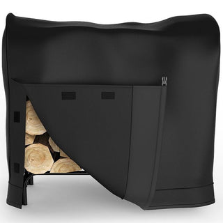 4 Foot Black Water Resistant Firewood Log Rack Cover