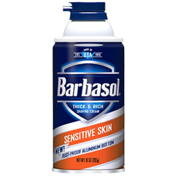 Barbasol Thick & Rich Shaving Cream, Sensitive Skin 10 oz (Pack of 4)