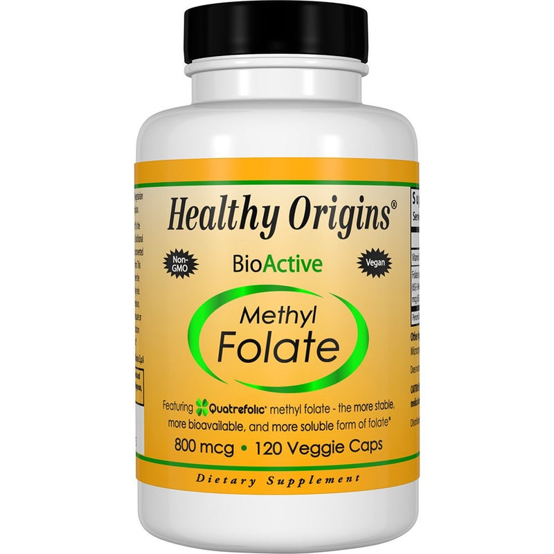 Healthy Origins Methyl Folate (Quatrefolic) 800 Mcg, 120 Veggie Caps