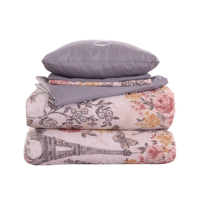 Caen 8 Piece Printed King Size Bed Set The Urban Port, Multicolor