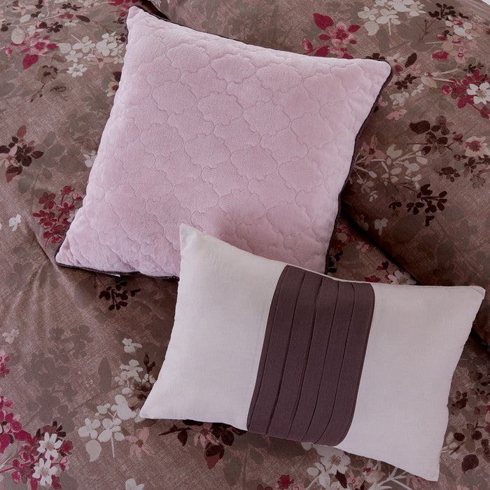 Andria 10 Piece Queen Size Comforter and Coverlet Set The Urban Port, Brown and Pink