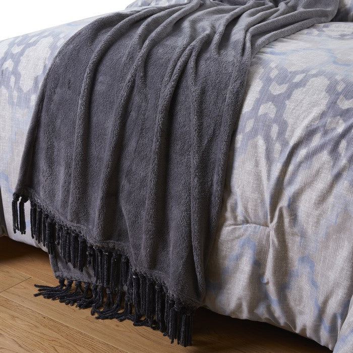 Andria 10 Piece King Size Comforter and Coverlet Set The Urban Port, Blue and Gray