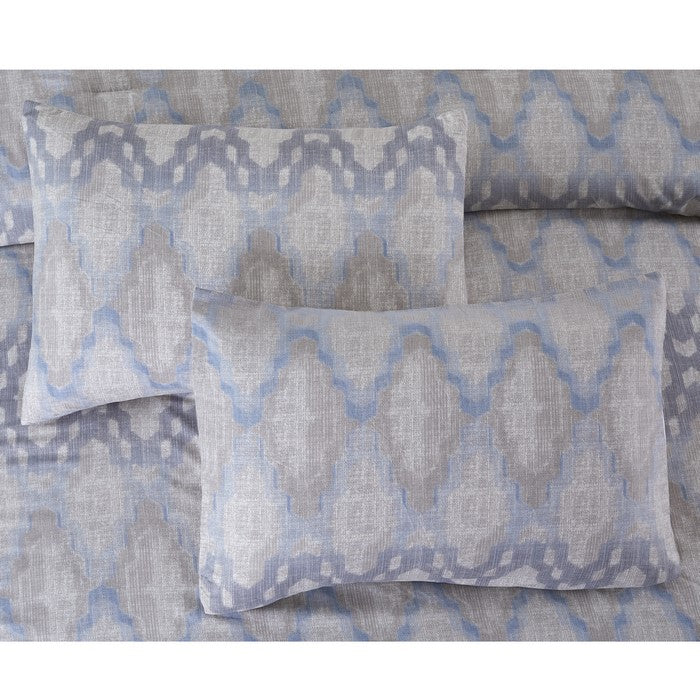 Andria 10 Piece King Size Comforter and Coverlet Set The Urban Port, Blue and Gray