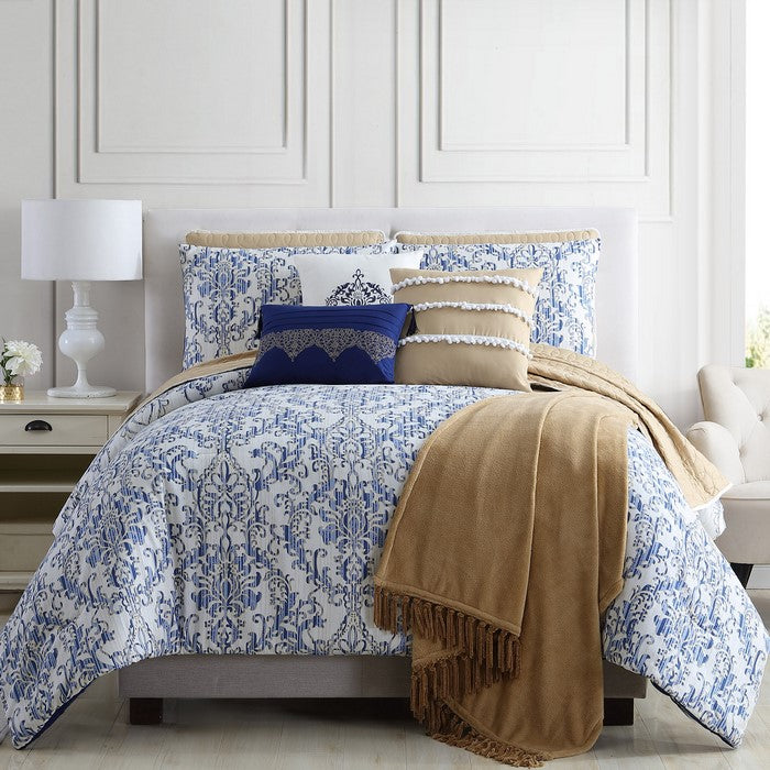 Andria 10 Piece King Size Reversible Comforter and Coverlet Set The Urban, Multicolor