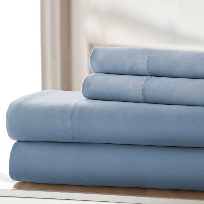 Parma Wrinkle Free 4 Piece California King Size Sheet Set The Urban Port, Dark Blue