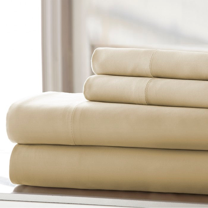 Parma Wrinkle Free 4 Piece Caifornia King Size Sheet Set The Urban Port, Sand Brown